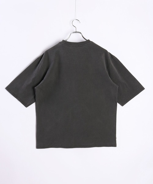 【ピグメント加工】クルーネック半袖Ｔシャツ セール】ピグメント加工 無地切替クルーネック半袖Tシャツ（T