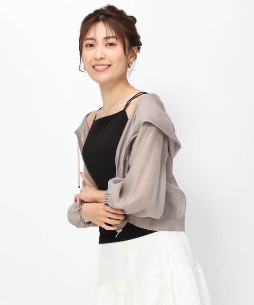 MISCH MASCH(ミッシュマッシュ)の「カップ付きキャミソール/MM428203(キャミソール・レディース・ブラック/ホワイト/モカ/シルバー・フリ-)」の1枚目の写真