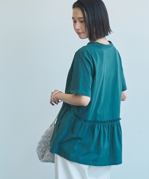 coen(コーエン)の「【WELLTECT】バックティアードトップス(Tシャツ/カットソー・レディース・オリーブ/ブラック/ホワイト/ロイヤルブルー/ケリーグリーン・L/M)」の7枚目の写真