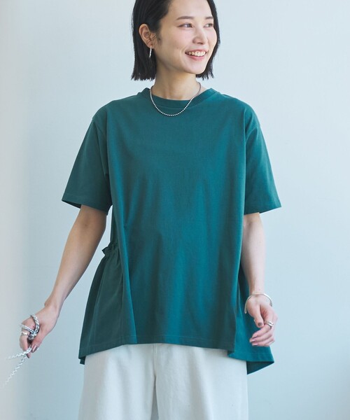 coen(コーエン)の「【WELLTECT】バックティアードトップス(Tシャツ/カットソー・レディース・オリーブ/ブラック/ホワイト/ロイヤルブルー/ケリーグリーン・L/M)」の8枚目の写真
