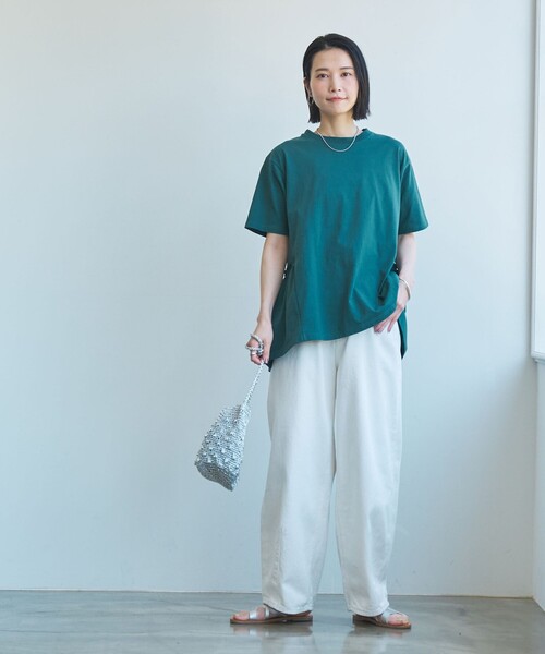 coen(コーエン)の「【WELLTECT】バックティアードトップス(Tシャツ/カットソー・レディース・オリーブ/ブラック/ホワイト/ロイヤルブルー/ケリーグリーン・L/M)」の12枚目の写真