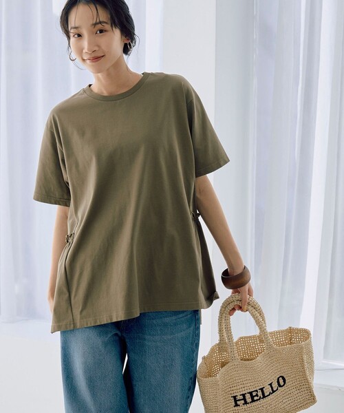 coen(コーエン)の「【WELLTECT】バックティアードトップス(Tシャツ/カットソー・レディース・オリーブ/ブラック/ホワイト/ロイヤルブルー/ケリーグリーン・L/M)」の14枚目の写真