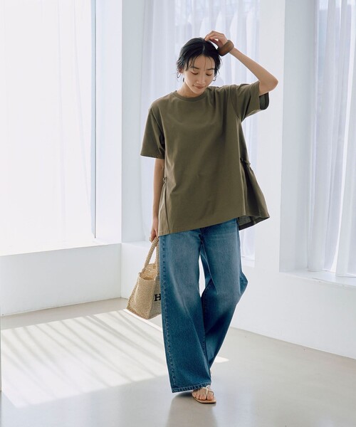 coen(コーエン)の「【WELLTECT】バックティアードトップス(Tシャツ/カットソー・レディース・オリーブ/ブラック/ホワイト/ロイヤルブルー/ケリーグリーン・L/M)」の17枚目の写真