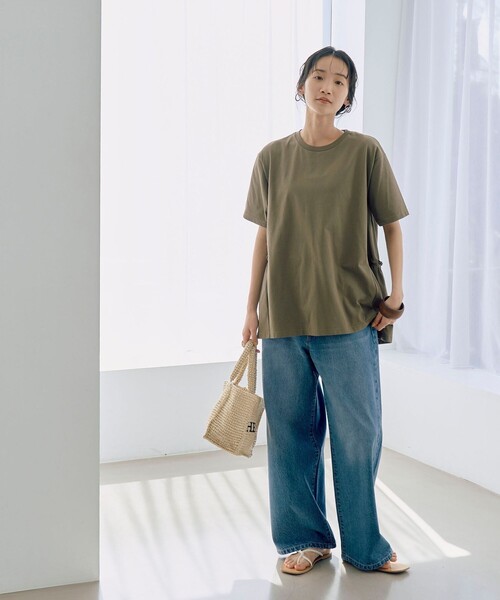 coen(コーエン)の「【WELLTECT】バックティアードトップス(Tシャツ/カットソー・レディース・オリーブ/ブラック/ホワイト/ロイヤルブルー/ケリーグリーン・L/M)」の19枚目の写真