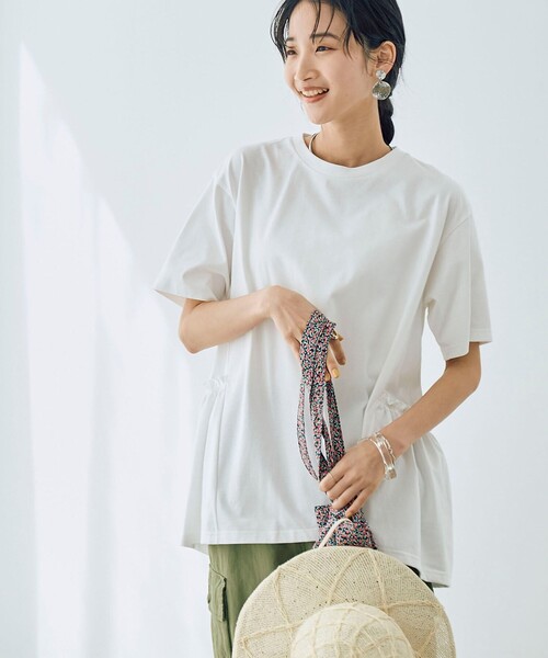 coen(コーエン)の「【WELLTECT】バックティアードトップス(Tシャツ/カットソー・レディース・オリーブ/ブラック/ホワイト/ロイヤルブルー/ケリーグリーン・L/M)」の21枚目の写真
