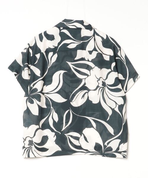 ROBES&CONFECTIONS(ローブスコンフェクションズ)の「Robes & Confections/ローブス&コンフェクションズ/Tahitian Floral Shark Skin Open Shirt(シャツ/ブラウス・レディース・ブラック/モスグリーン/ワイン・1)」の6枚目の写真