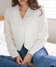 visage（ビサージュ）の「ビッグカラーダブルジャケット（その他アウター）」