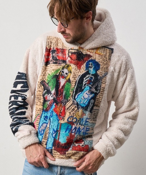 コーラルフリースボア KURTグラフィカル＆ハートサガラパッチ