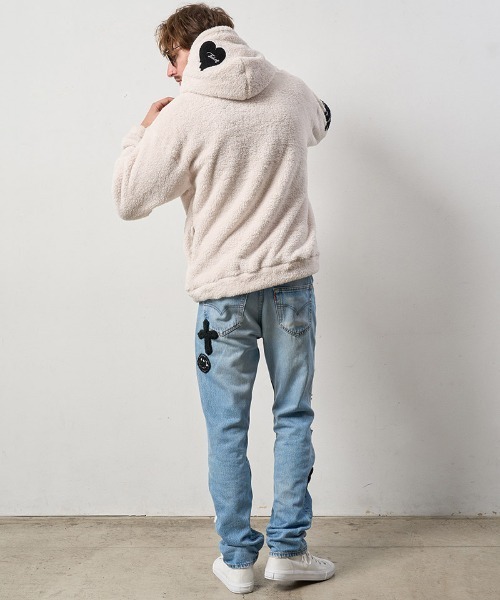 コーラルフリースボア KURTグラフィカル＆ハートサガラパッチ