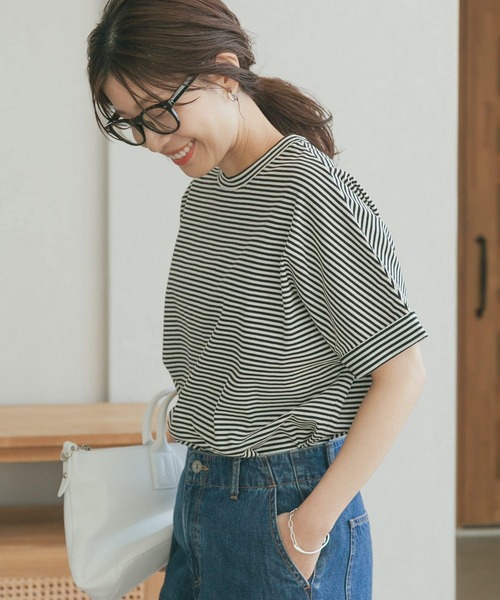 URBAN RESEARCH DOORS（アーバンリサーチドアーズ）の「『UR TECH』USAコットンロールスリーブTシャツ（Tシャツ/カットソー・レディース・ホワイト系その他/ミント/パープル/ブラック/オフホワイト・MEDIUM）」の7枚目の写真