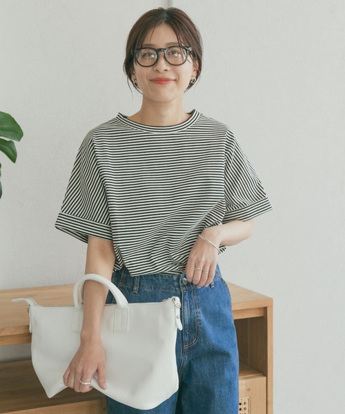 URBAN RESEARCH DOORS（アーバンリサーチドアーズ）の「『UR TECH』USAコットンロールスリーブTシャツ（Tシャツ/カットソー・レディース・ホワイト系その他/ミント/パープル/ブラック/オフホワイト・MEDIUM）」の10枚目の写真