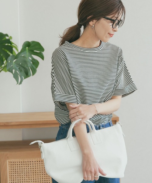 URBAN RESEARCH DOORS（アーバンリサーチドアーズ）の「『UR TECH』USAコットンロールスリーブTシャツ（Tシャツ/カットソー・レディース・ホワイト系その他/ミント/パープル/ブラック/オフホワイト・MEDIUM）」の11枚目の写真