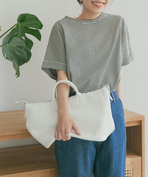 URBAN RESEARCH DOORS（アーバンリサーチドアーズ）の「『UR TECH』USAコットンロールスリーブTシャツ（Tシャツ/カットソー・レディース・ホワイト系その他/ミント/パープル/ブラック/オフホワイト・MEDIUM）」の14枚目の写真