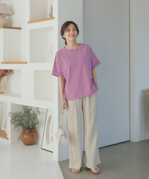 URBAN RESEARCH DOORS（アーバンリサーチドアーズ）の「『UR TECH』USAコットンロールスリーブTシャツ（Tシャツ/カットソー・レディース・ホワイト系その他/ミント/パープル/ブラック/オフホワイト・MEDIUM）」の20枚目の写真