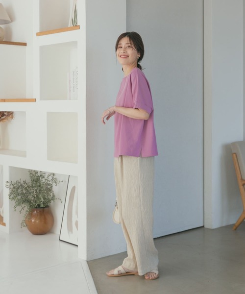 URBAN RESEARCH DOORS（アーバンリサーチドアーズ）の「『UR TECH』USAコットンロールスリーブTシャツ（Tシャツ/カットソー・レディース・ホワイト系その他/ミント/パープル/ブラック/オフホワイト・MEDIUM）」の22枚目の写真