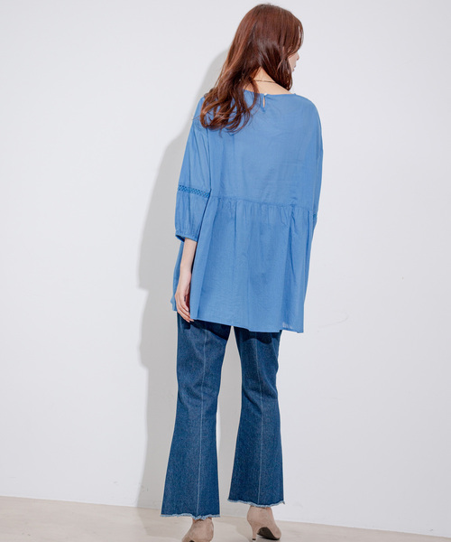 Jayro（ジャイロ）の「ピンタックレースブラウス（シャツ/ブラウス・レディース・ホワイト系その他/オレンジ/ブラック/ブルー・M）」の12枚目の写真