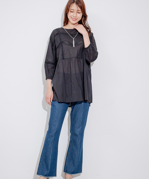 Jayro（ジャイロ）の「ピンタックレースブラウス（シャツ/ブラウス・レディース・ホワイト系その他/オレンジ/ブラック/ブルー・M）」の22枚目の写真