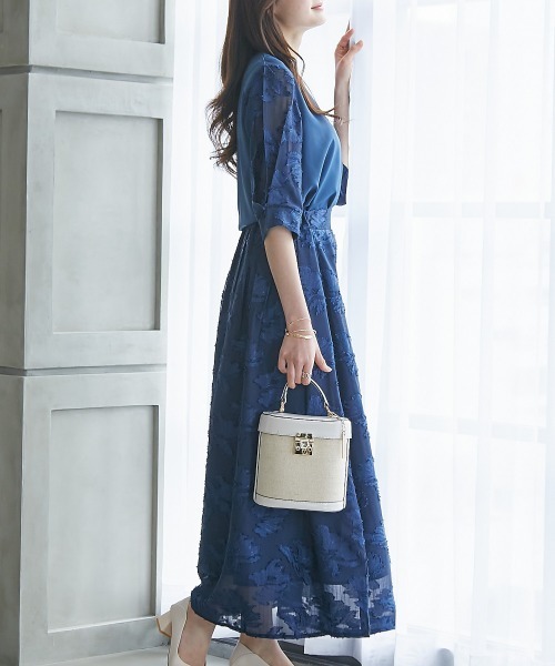 高身長 袖シアージャガードブラウス（セットアップ対応）（トールサイズ）fifiean（シャツ/ブラウス）｜slattgir（スラットジール）