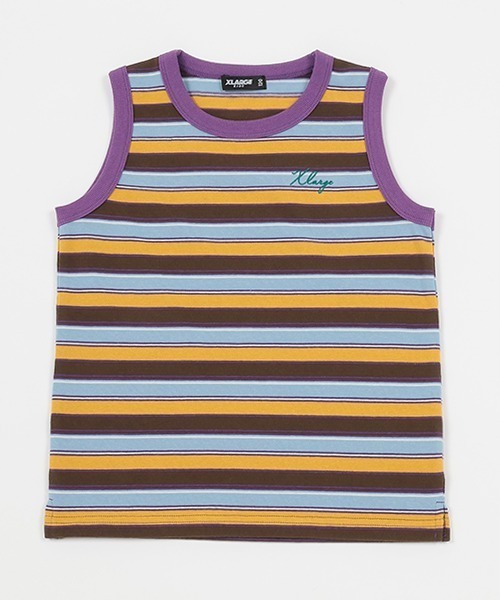 XLARGE KIDS(エクストララージキッズ)の「マルチボーダータンクトップ(タンクトップ・キッズ・パープル/グリーン・90cm/100cm/110cm/120cm/130cm/140cm)」の2枚目の写真