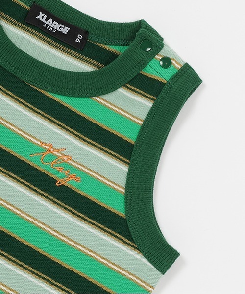 XLARGE KIDS(エクストララージキッズ)の「マルチボーダータンクトップ(タンクトップ・キッズ・パープル/グリーン・90cm/100cm/110cm/120cm/130cm/140cm)」の9枚目の写真