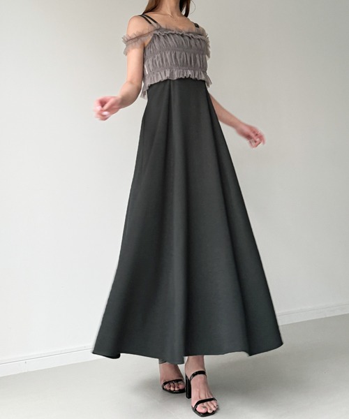 junoah(ジュノア)の「チュールビスチェセットワンピース(ワンピース・レディース・ブラック/チャコール/アイボリー・X-LARGE/MEDIUM/LARGE)」の15枚目の写真