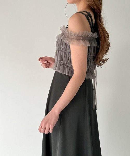junoah(ジュノア)の「チュールビスチェセットワンピース(ワンピース・レディース・ブラック/チャコール/アイボリー・X-LARGE/MEDIUM/LARGE)」の16枚目の写真