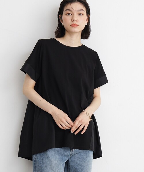 THE SHOP TK (ザ ショップ ティーケー )の「◆【UV/接触冷感/洗濯OK/毛玉になりにくい】フハク切替チュニック(チュニック・レディース・オフホワイト/ブラック/チャコールグレー・12/13)」の5枚目の写真