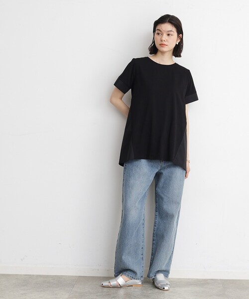 THE SHOP TK (ザ ショップ ティーケー )の「◆【UV/接触冷感/洗濯OK/毛玉になりにくい】フハク切替チュニック(チュニック・レディース・オフホワイト/ブラック/チャコールグレー・12/13)」の7枚目の写真