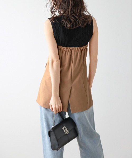AMELY（エミリー）の「ベアボタンビスチェ（ベスト・レディース・ブラック/アイボリー/ブラウン・M/L）」の10枚目の写真