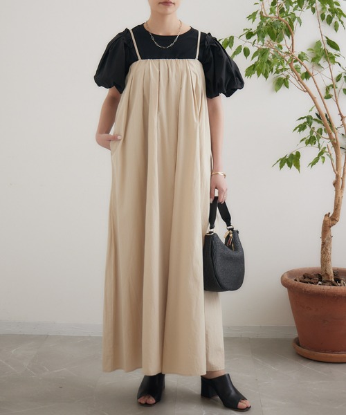 CLOCHE（クロシェ）の「cloche フロントラップ風サロペット