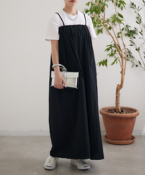 CLOCHE（クロシェ）の「cloche フロントラップ風サロペット