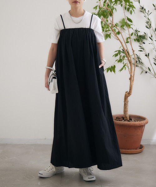 CLOCHE（クロシェ）の「cloche フロントラップ風サロペット