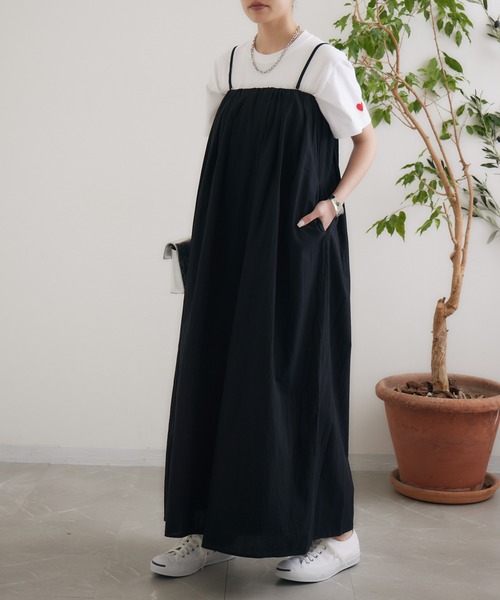 CLOCHE（クロシェ）の「cloche フロントラップ風サロペット