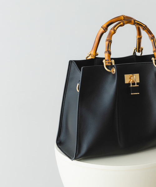 RODE SKO（ロデスコ）の「バンブースクエアミドルバッグ（ハンドバッグ・レディース・ブラック/オリーブ/グレー・ONE）」の7枚目の写真