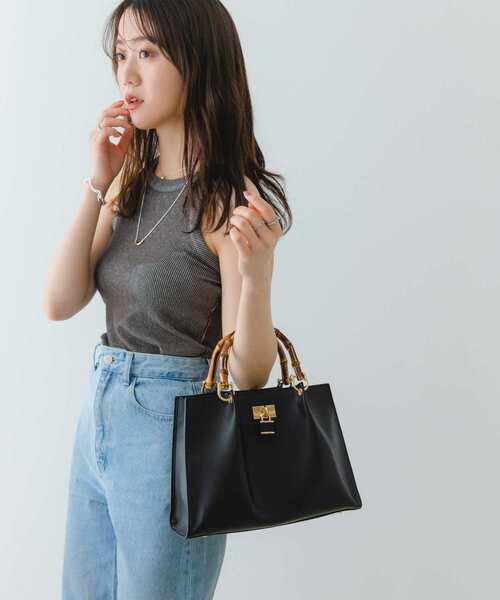 RODE SKO（ロデスコ）の「バンブースクエアミドルバッグ（ハンドバッグ・レディース・ブラック/オリーブ/グレー・ONE）」の12枚目の写真