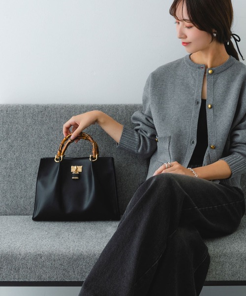 RODE SKO（ロデスコ）の「バンブースクエアミドルバッグ（ハンドバッグ・レディース・ブラック/オリーブ/グレー・ONE）」の2枚目の写真