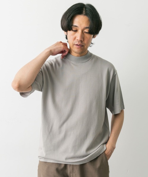 URBAN RESEARCH DOORS(アーバンリサーチドアーズ)の「『UR TECH ひやサラクール』モックネック ショートスリーブ ニット(ニット/セーター・メンズ・ベージュ系その他/ネイビー/モカ・MEDIUM/LARGE)」の4枚目の写真