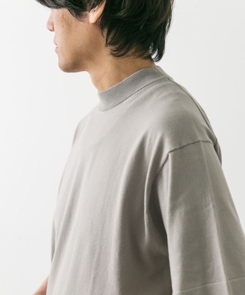 URBAN RESEARCH DOORS(アーバンリサーチドアーズ)の「『UR TECH ひやサラクール』モックネック ショートスリーブ ニット(ニット/セーター・メンズ・ベージュ系その他/ネイビー/モカ・MEDIUM/LARGE)」の6枚目の写真
