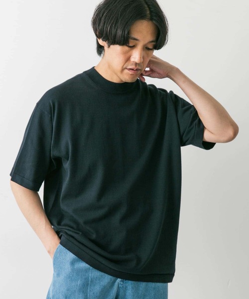 URBAN RESEARCH DOORS(アーバンリサーチドアーズ)の「『UR TECH ひやサラクール』モックネック ショートスリーブ ニット(ニット/セーター・メンズ・ベージュ系その他/ネイビー/モカ・MEDIUM/LARGE)」の9枚目の写真