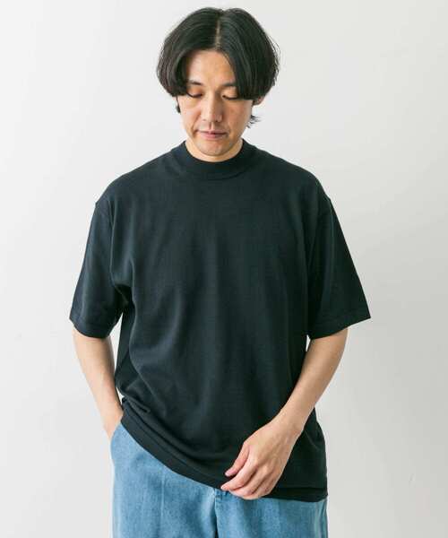URBAN RESEARCH DOORS(アーバンリサーチドアーズ)の「『UR TECH ひやサラクール』モックネック ショートスリーブ ニット(ニット/セーター・メンズ・ベージュ系その他/ネイビー/モカ・MEDIUM/LARGE)」の12枚目の写真