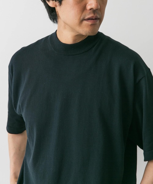 URBAN RESEARCH DOORS(アーバンリサーチドアーズ)の「『UR TECH ひやサラクール』モックネック ショートスリーブ ニット(ニット/セーター・メンズ・ベージュ系その他/ネイビー/モカ・MEDIUM/LARGE)」の14枚目の写真