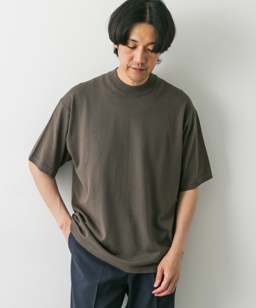 URBAN RESEARCH DOORS(アーバンリサーチドアーズ)の「『UR TECH ひやサラクール』モックネック ショートスリーブ ニット(ニット/セーター・メンズ・ベージュ系その他/ネイビー/モカ・MEDIUM/LARGE)」の18枚目の写真