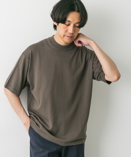 URBAN RESEARCH DOORS(アーバンリサーチドアーズ)の「『UR TECH ひやサラクール』モックネック ショートスリーブ ニット(ニット/セーター・メンズ・ベージュ系その他/ネイビー/モカ・MEDIUM/LARGE)」の19枚目の写真