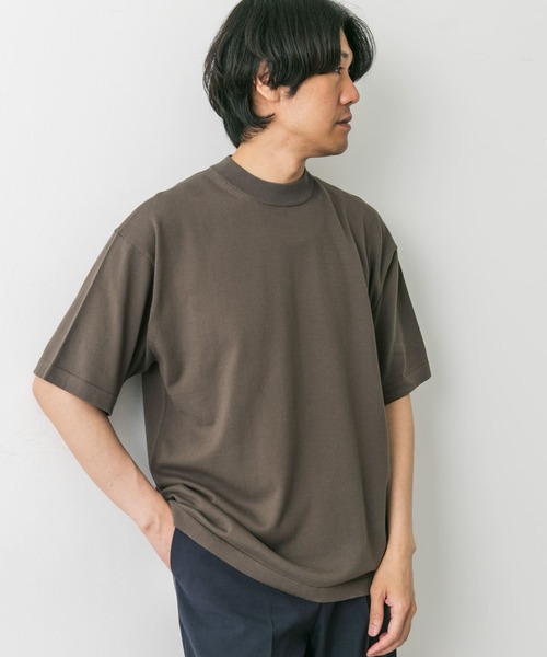 URBAN RESEARCH DOORS(アーバンリサーチドアーズ)の「『UR TECH ひやサラクール』モックネック ショートスリーブ ニット(ニット/セーター・メンズ・ベージュ系その他/ネイビー/モカ・MEDIUM/LARGE)」の20枚目の写真