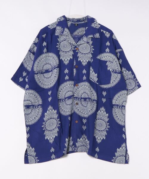 【チャイハネ】VORRUK with Amina ブア開襟MEN'Sシャツ（シャツ/ブラウス）｜チャイハネ（チャイハネ）