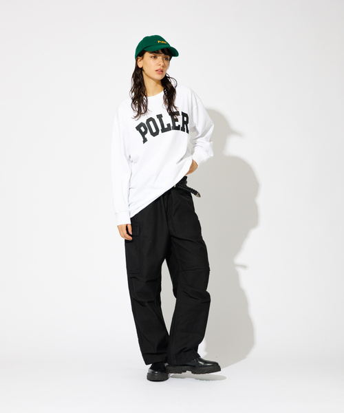POLeR(ポーラー)の「【POLeR/ポーラー】COLLEGE ロングスリーブTシャツ(Tシャツ/カットソー・メンズ・ホワイト/ブラック/グリーン・M/L/XL)」の5枚目の写真