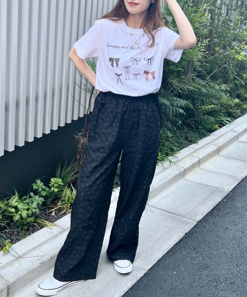 セール】サイドリボンフラワーワイドパンツ（その他パンツ