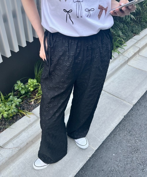 ルネ♡サイドリボン　パンツ サイドラインリボントラックパンツ（その他パンツ）｜LYEON