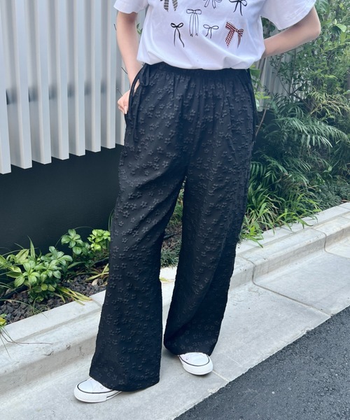 Loueme(ルエム)の「サイドリボンフラワーワイドパンツ(その他パンツ・レディース・ホワイト/アイボリー/ブラック・FREE)」の16枚目の写真