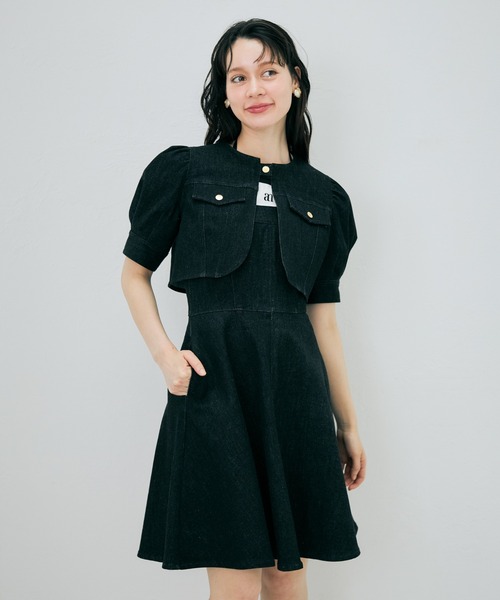 AMERI デニムロングワンピース デニムジャケット　セット　3way AMERI デニムロングワンピース デニムジャケット セット 3way AMERI